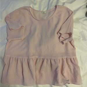 Pink Ruffle Hem Top